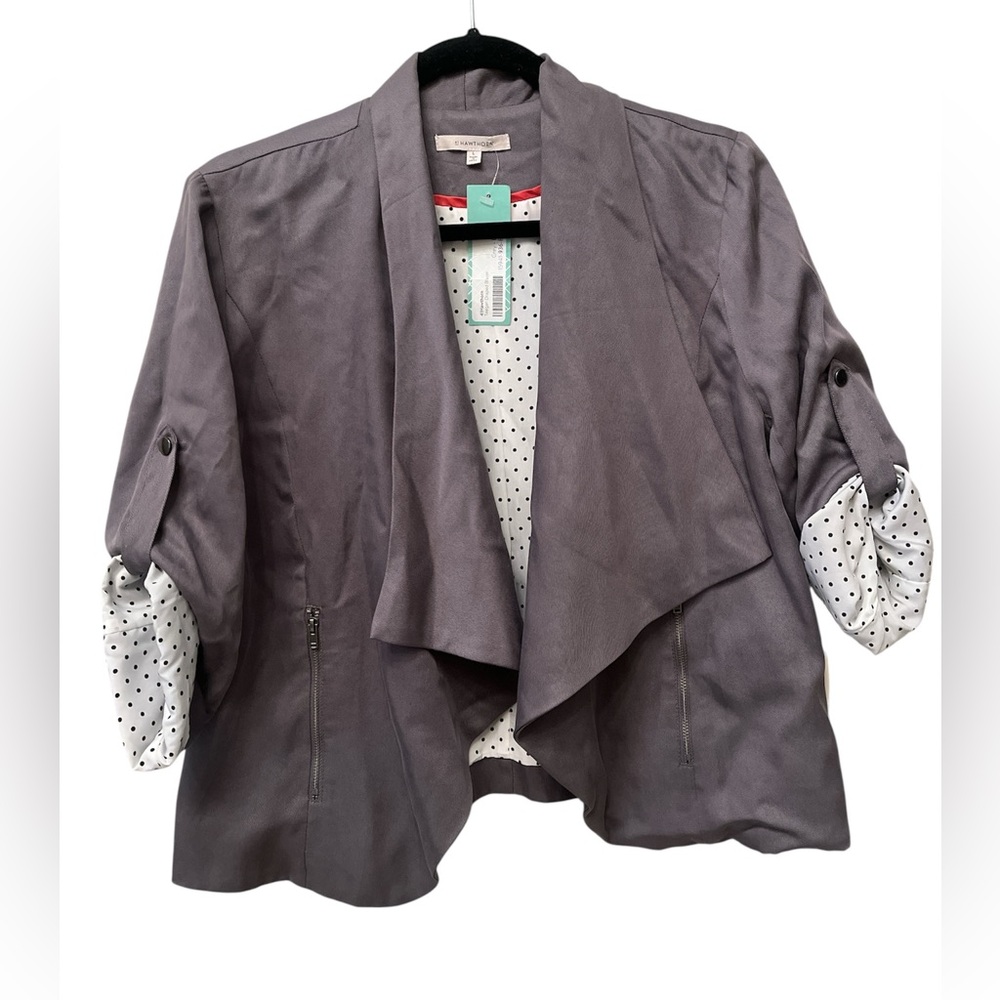 41 Hawthorn Gray Blazer with Polka Dot Lining